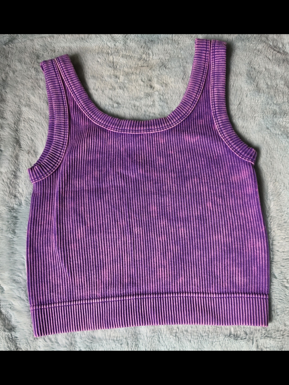 Zenana Outfitters Purple Ribbed Tank Top